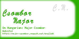 csombor major business card